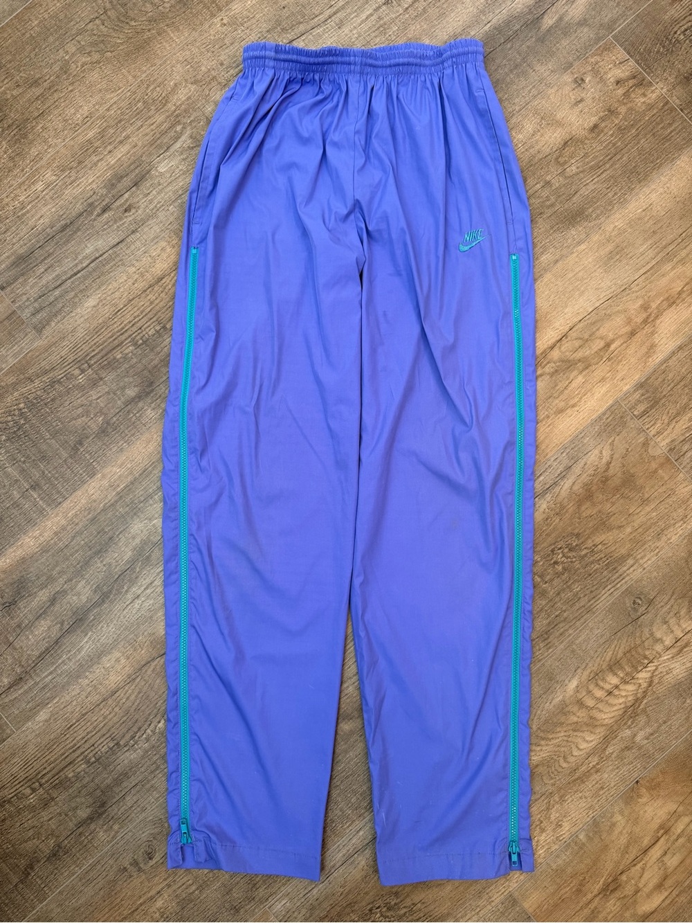 Vintage Nike‎ 80s 90s Purple Track Pants Womens M Windbreaker Leg Zipper Drill